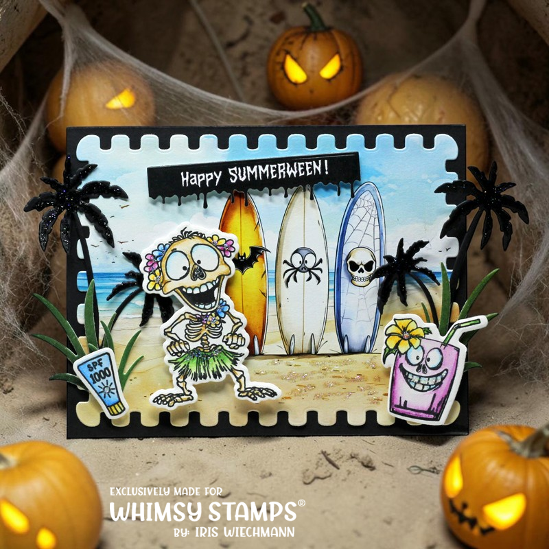 Whimsy Stamps Summerween Vibes Clear Stamps cwsd437a drink