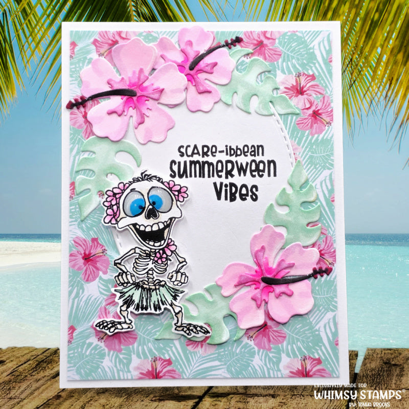 Whimsy Stamps Summerween Vibes Clear Stamps cwsd437a skeleton