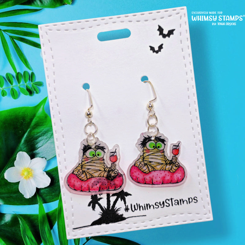Whimsy Stamps Summerween Vibes Outline Dies wsd054 earrings