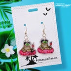 Whimsy Stamps Summerween Vibes Outline Dies wsd054 earrings