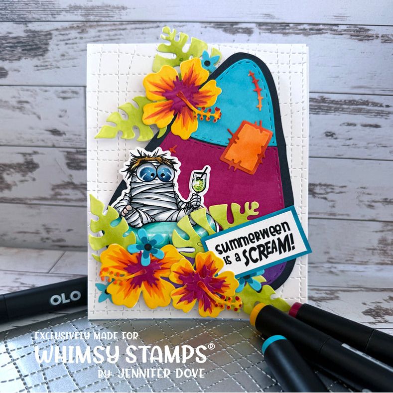 Whimsy Stamps Summerween Vibes Outline Dies wsd054 flower