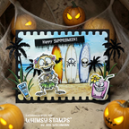 Whimsy Stamps Summerween Vibes Outline Dies wsd054 surfing