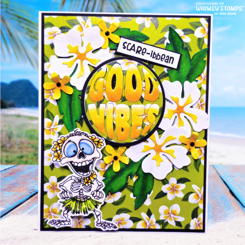 Whimsy Stamps Summerween Vibes Outline Dies wsd054 yellow