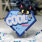 Whimsy Stamps Super Hero Badge Dies wsd017 cat