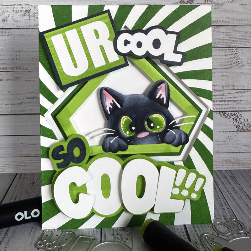 Whimsy Stamps Super Hero Badge Dies wsd017 green