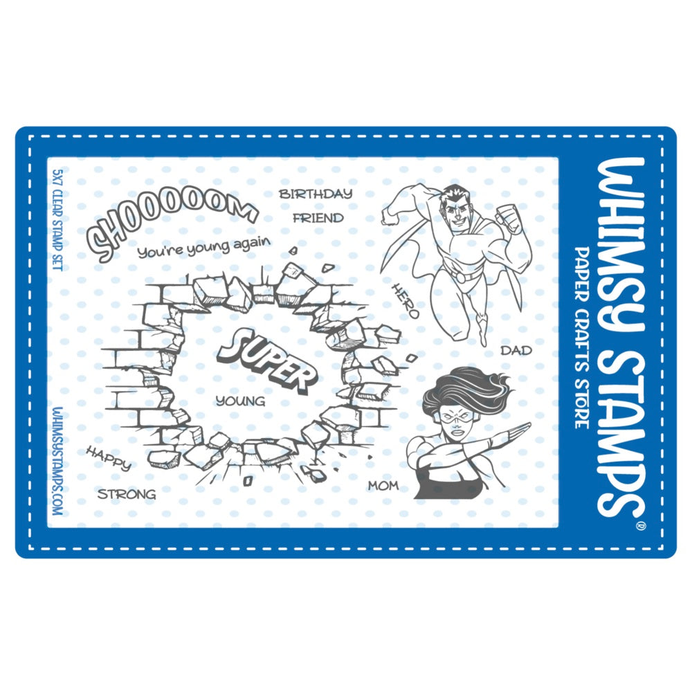 Whimsy Stamps Super Young Clear Stamp and Die Set clear