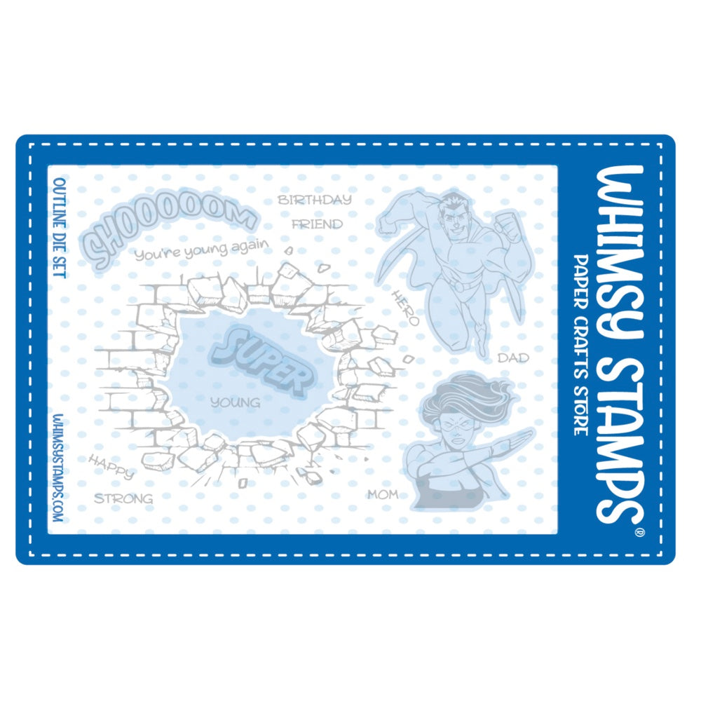 Whimsy Stamps Super Young Clear Stamp and Die Set wafer
