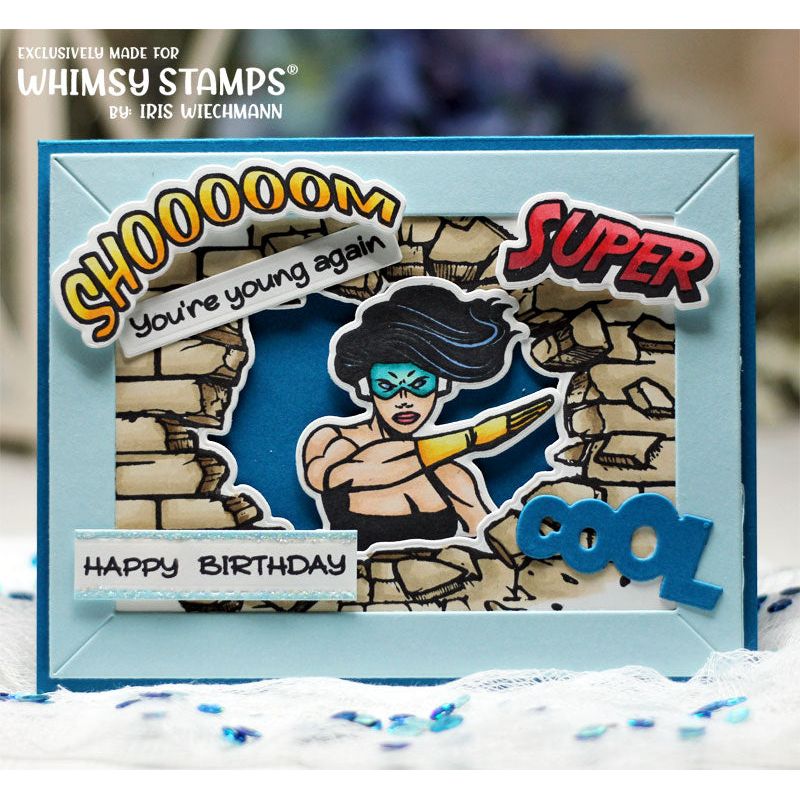 Whimsy Stamps Super Young Clear Stamp and Die Set woman