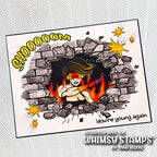 Whimsy Stamps Super Young Clear Stamps cwsd290a fire