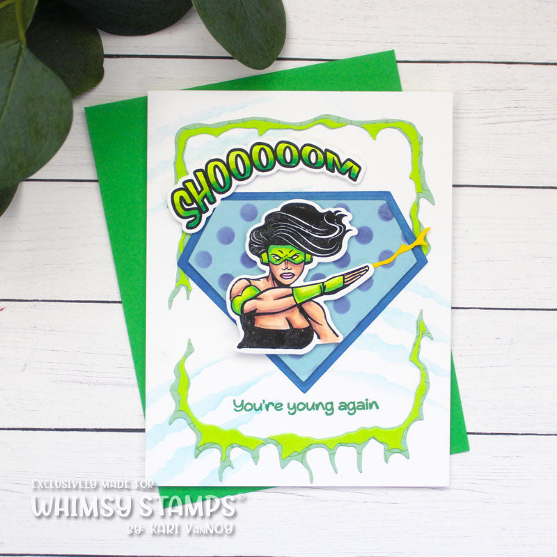 Whimsy Stamps Super Young Outline Dies wsd014 green