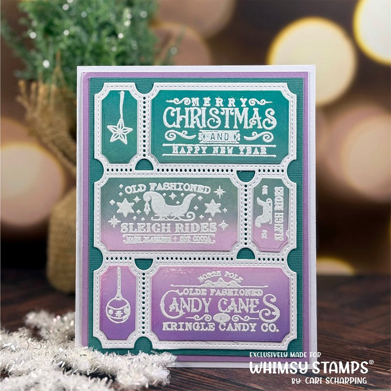 Whimsy Stamps Terrific Christmas Tickets Clear Stamps cwsd360a ornaments
