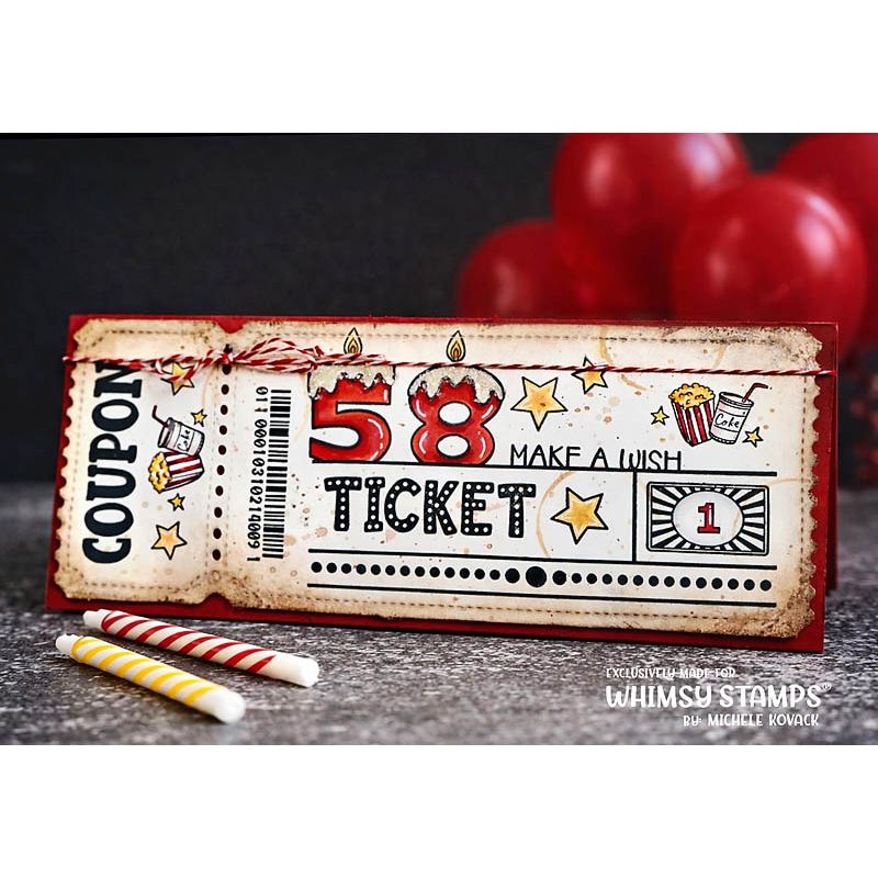 Whimsy Stamps Terrific Slim Tickets Dies wsd193a make a wish ticket