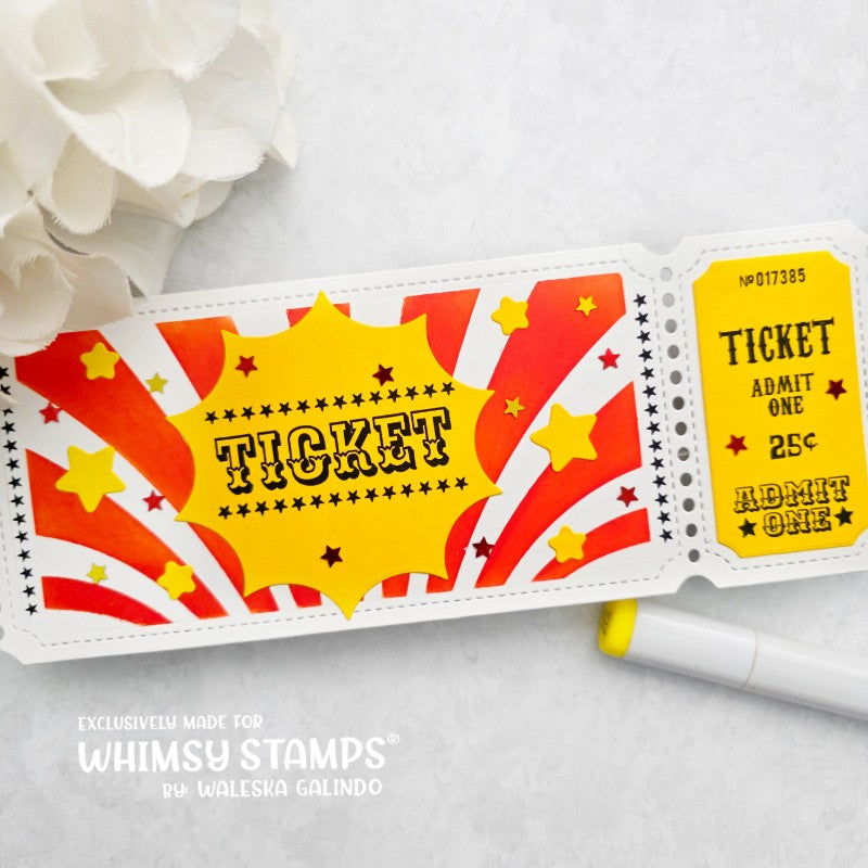 Whimsy Stamps Terrific Slim Tickets Dies wsd193a radiating stars