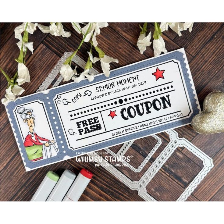 Whimsy Stamps Terrific Slim Tickets Dies wsd193a senior