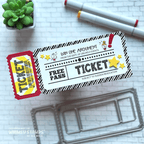 Whimsy Stamps Terrific Slim Tickets and Ticket Windows Die Set free pass ticket