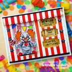 Whimsy Stamps Terrific Tickets Add Ons Dies wsd167a scary clown
