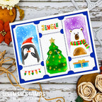 Whimsy Stamps Terrific Tickets Christmas Layering Stencils wss147 lights