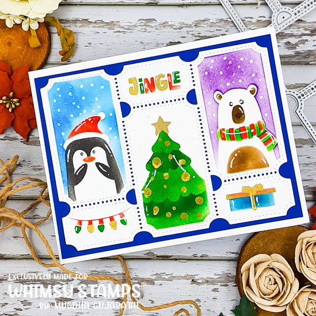 Whimsy Stamps Terrific Tickets Christmas Layering Stencils wss147 lights