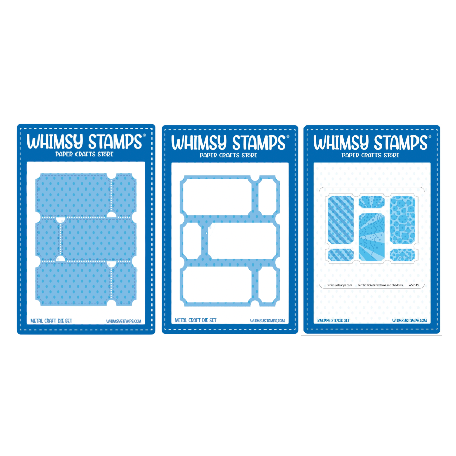 Whimsy Stamps Terrific Tickets Die Terrific Tickets Window Die and Stencil Set