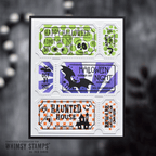 Whimsy Stamps Terrific Tickets Die Terrific Tickets Window Die and Stencil Set spooky
