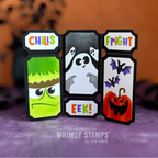 Whimsy Stamps Terrific Tickets Halloween Layering Stencil wss146 ghost