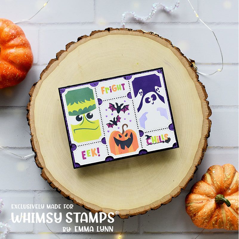 Whimsy Stamps Terrific Tickets Halloween Layering Stencil wss146 pumpkin