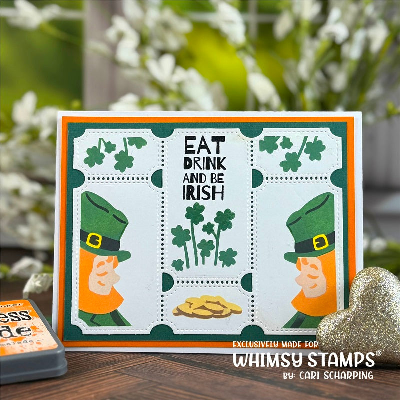 Whimsy Stamps Terrific Tickets St. Patrick's Day Stencil wss149 pile of gold