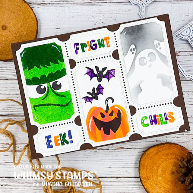 Whimsy Stamps Terrific Tickets Window Dies wsd037 scary