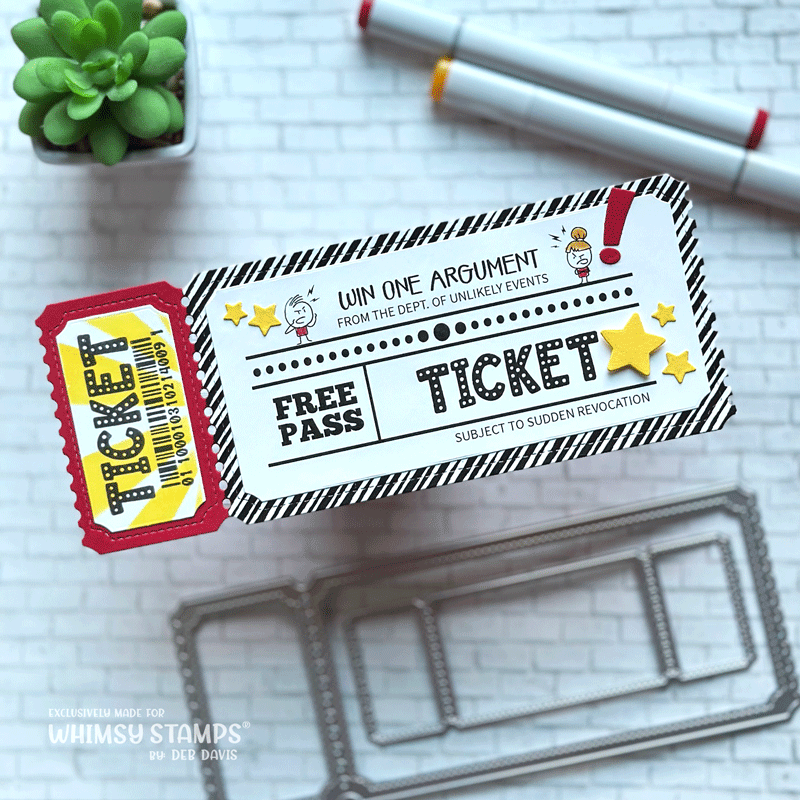 Whimsy Stamps Ticket Coupons Elements Clear Stamps cwsd227a free argument ticket