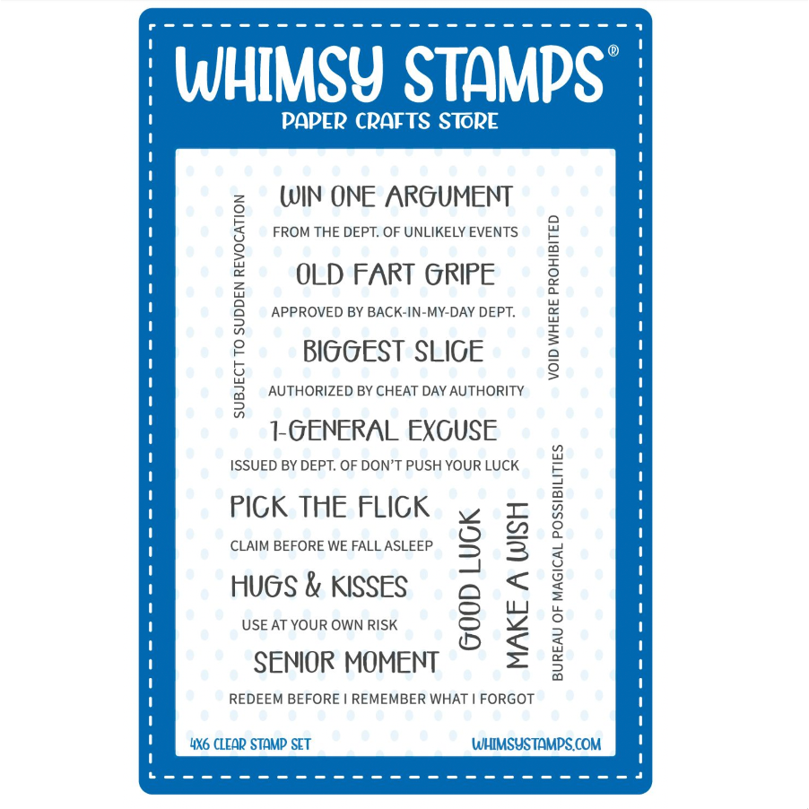 Whimsy Stamps Ticket Coupons Sentiments Clear Stamps cwsd269a
