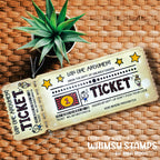 Whimsy Stamps Ticket Coupons Sentiments Clear Stamps cwsd269a free pass ticket