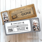 Whimsy Stamps Ticket Coupons Sentiments Clear Stamps cwsd269a senior moment ticket