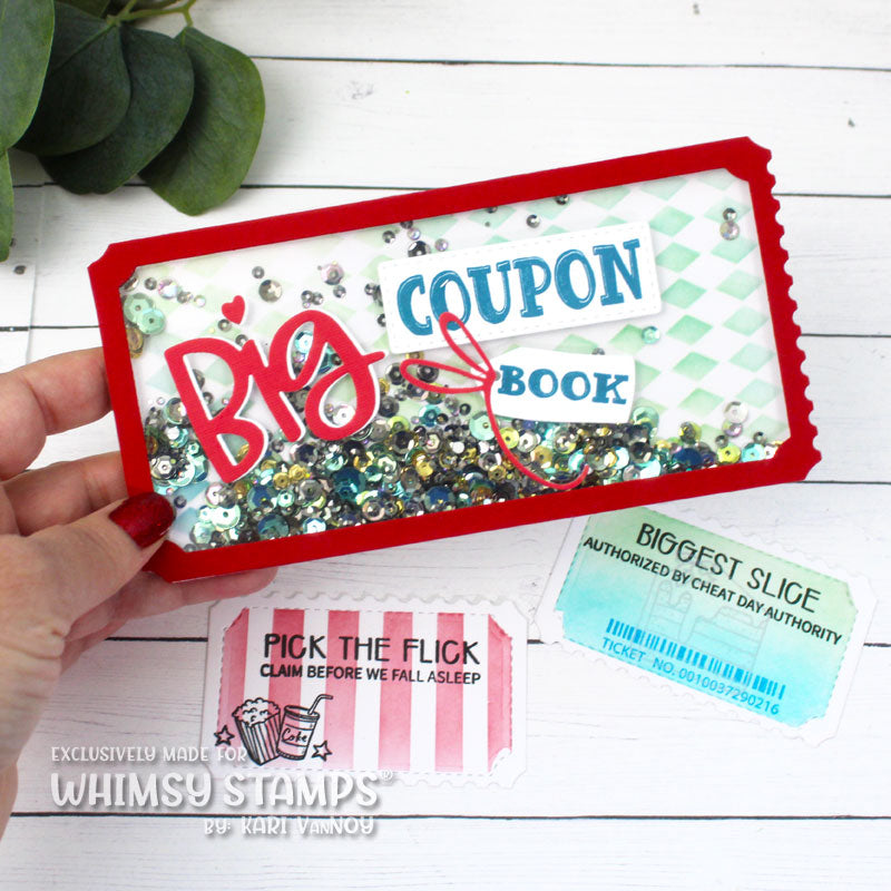 Whimsy Stamps Ticket Coupons Sentiments Clear Stamps cwsd269a