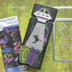 Whimsy Stamps Ticket to Celebrate Clear Stamps cwsd409a alien ship ticket