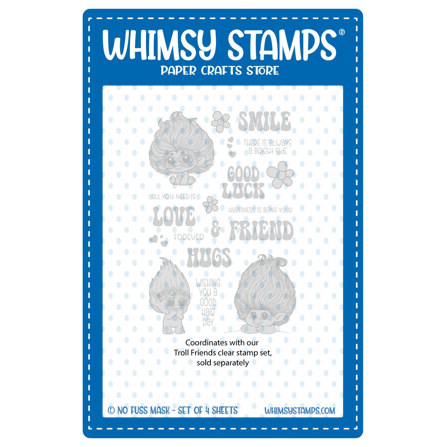 Whimsy Stamps Troll Friends NoFuss Masks wsnfm44