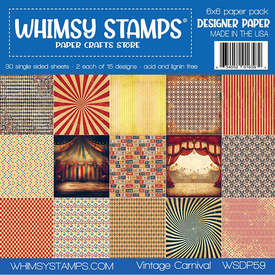 Whimsy Stamps Vintage Carnival 6x6 inch Paper Pack wsdp59