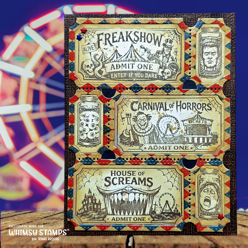 Whimsy Stamps Vintage Carnival 6x6 inch Paper Pack wsdp59 scary carnival halloween card