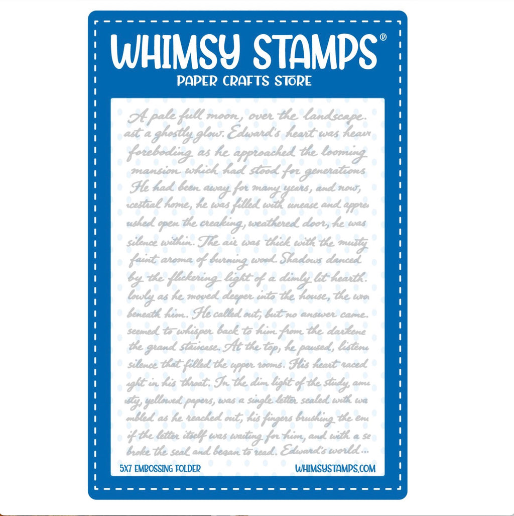 Whimsy Stamps Vintage Letter Embossing Folder wsef09
