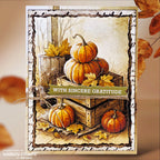 Whimsy Stamps Vintage Letter Embossing Folder wsef09 pumpkins card