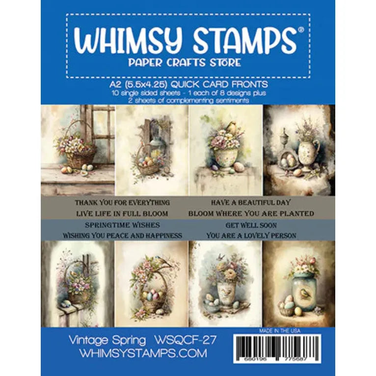 Whimsy Stamps Vintage Spring Quick Card Fronts wsqcf-27