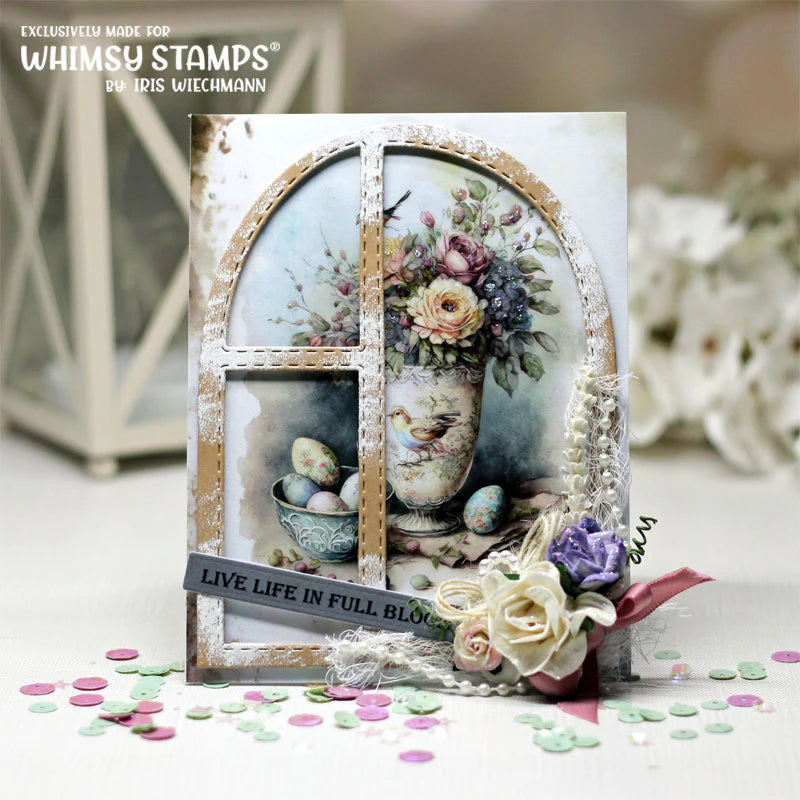Whimsy Stamps Vintage Spring Quick Card Fronts wsqcf-27 bloom