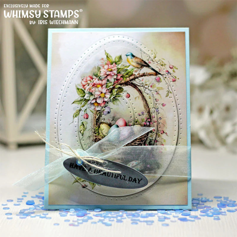 Whimsy Stamps Vintage Spring Quick Card Fronts wsqcf-27 eggs