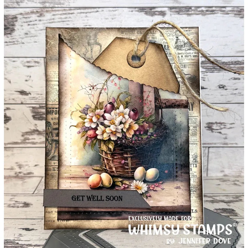 Whimsy Stamps Vintage Spring Quick Card Fronts wsqcf-27 get well soon