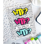 Whimsy Stamps WTF Word and Shadow Dies wsd460 black and white