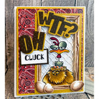Whimsy Stamps WTF Word and Shadow Dies wsd460 chicken