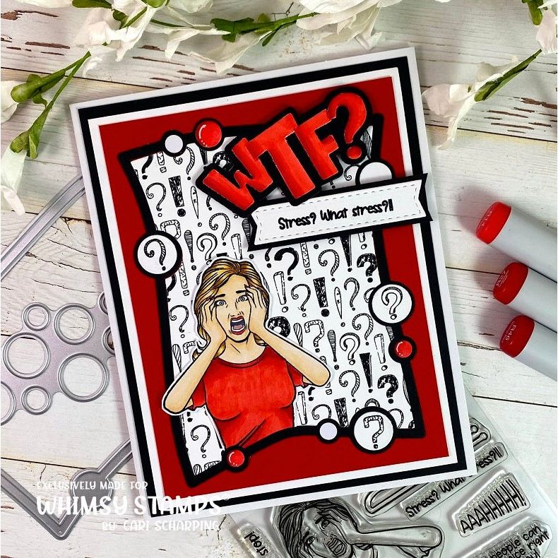 Whimsy Stamps WTF Word and Shadow Dies wsd460 stress