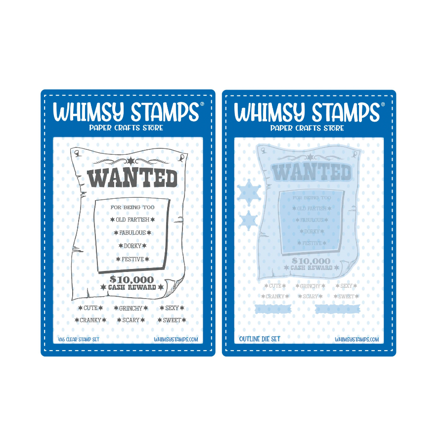 Whimsy Stamps Wanted Post Clear Stamp and Die Set