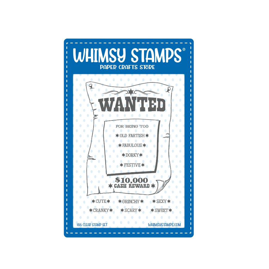 Whimsy Stamps Wanted Post Clear Stamp and Die Set image 1