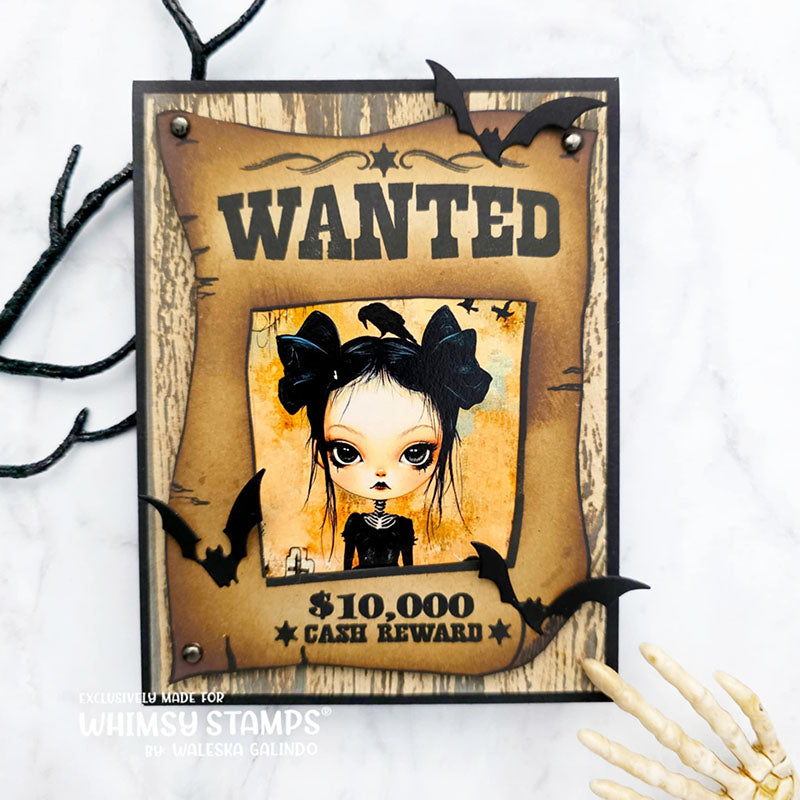 Whimsy Stamps Wanted Post Clear Stamp and Die Set reward