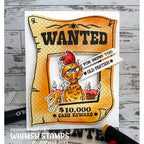 Whimsy Stamps Wanted Post Clear Stamp and Die Set rooster